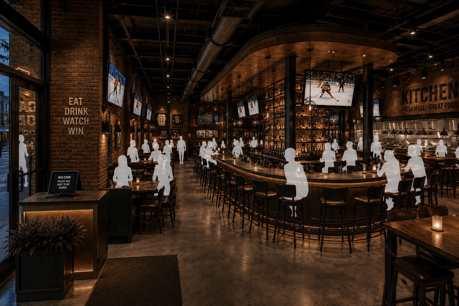 Sports Bar + Event Lounge Interior view
